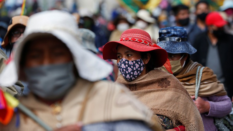Bolivie : manifestation à La Paz contre le gouvernement de la présidente par intérim Jeanine Anez
