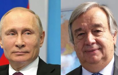 Président de la Russie Vladimir Poutine à Monsieur le secrétaire général de l’ONU Gutteres